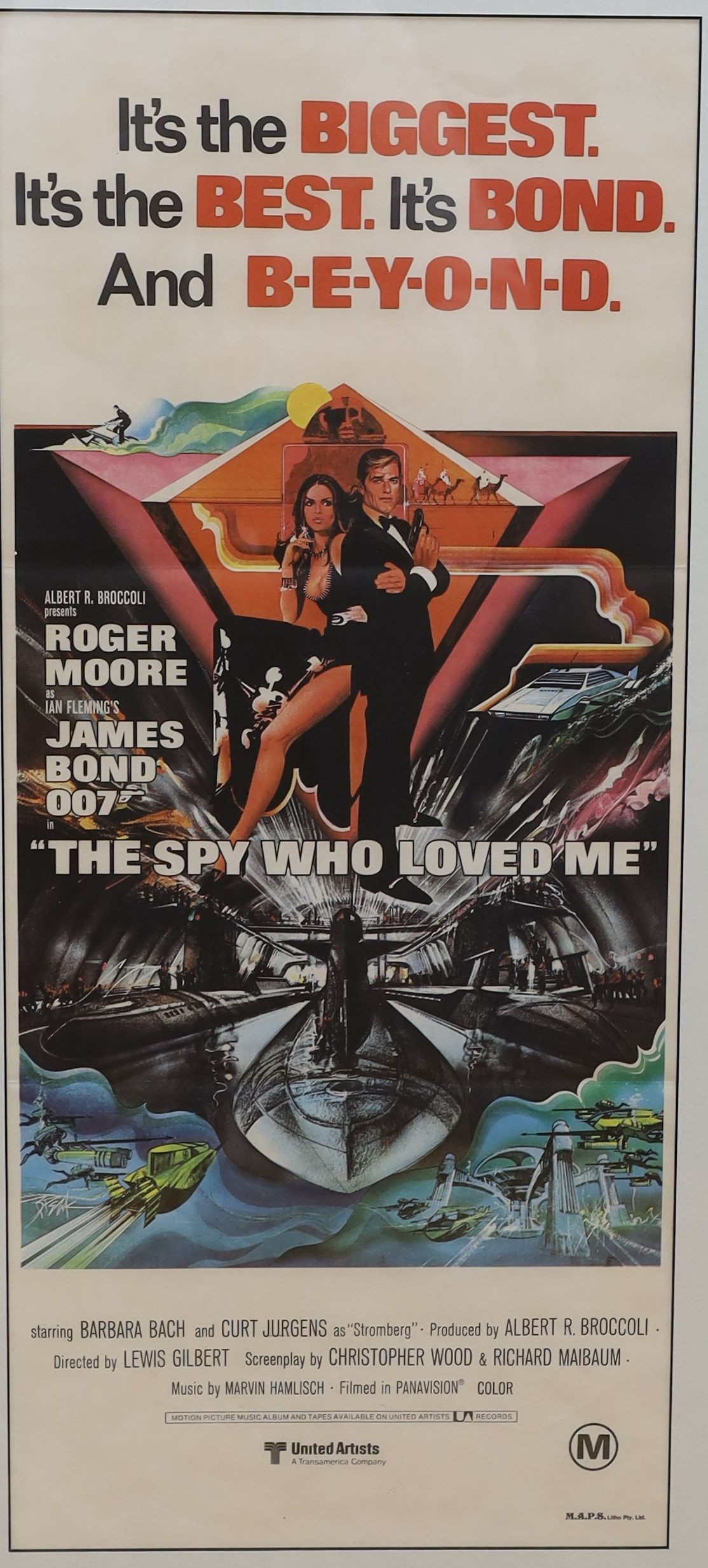 James Bond. Three assorted film posters: Never Say Never Again, 75 x 100cm; Moonraker, 55 x 70cm and The Spy Who Loved Me, 75 x 33cm